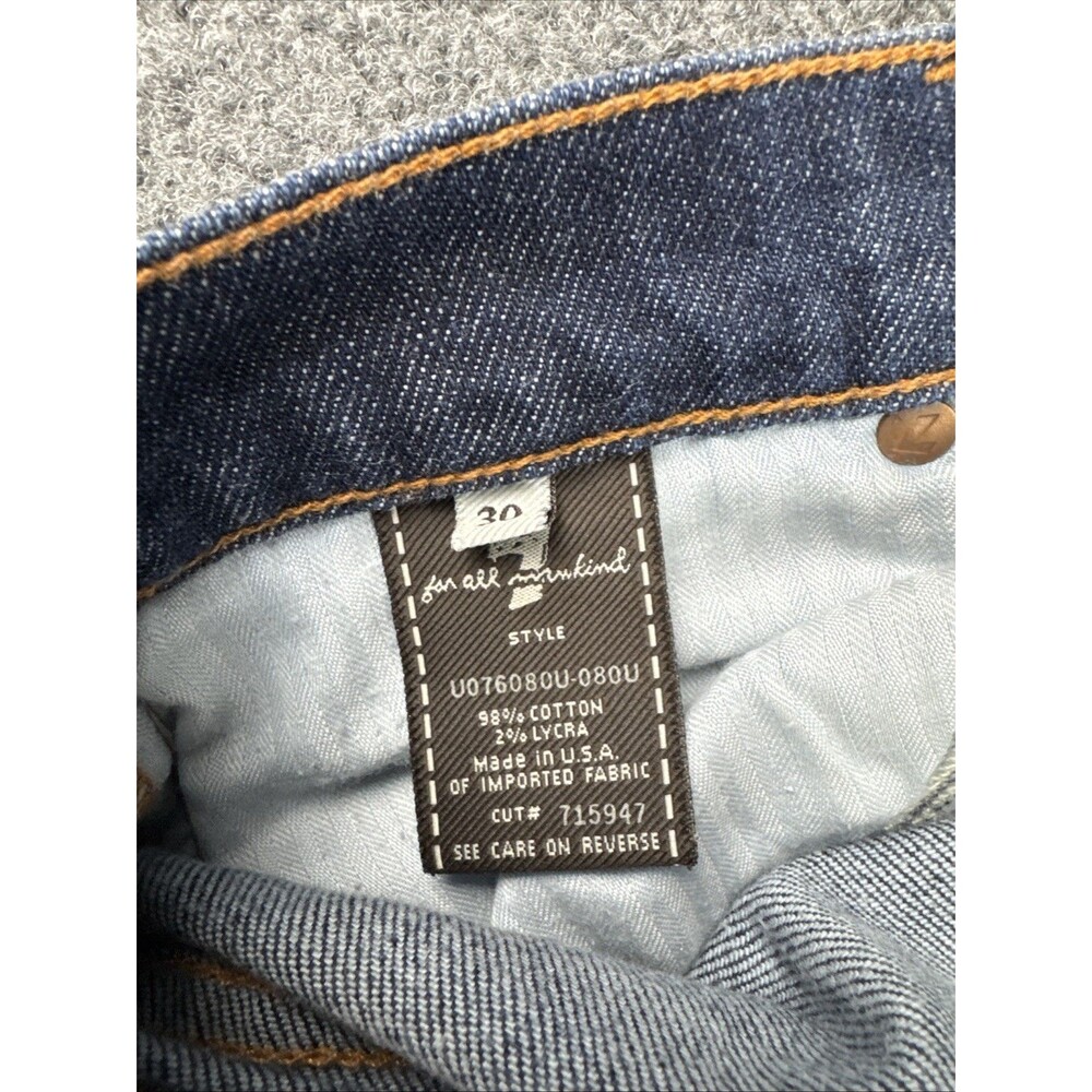 7 For All Mankind Flare Jeans Women's 30 Blue Dark Wash - Picture 8 of 12